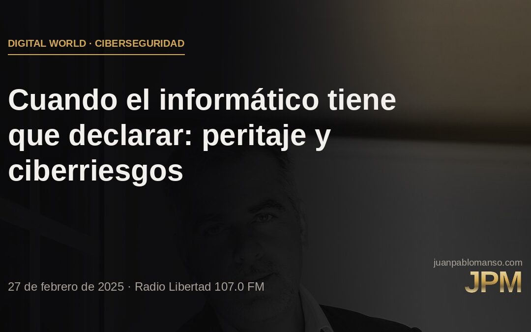 Cuando el informático tiene que declarar: peritaje tecnológico y ciberriesgos